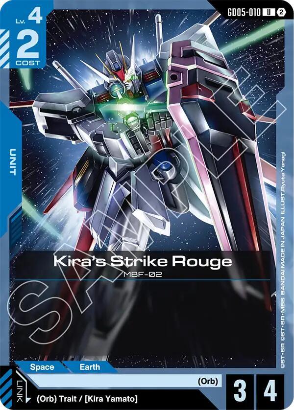 Kira's Strike Rouge GD05-010 Gundam card
