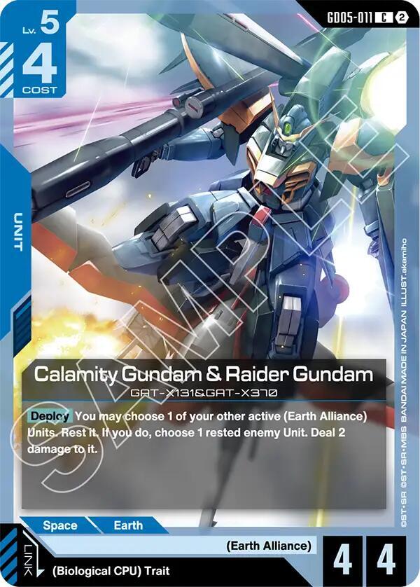 Calamity Gundam & Raider Gundam GD05-011 Gundam card