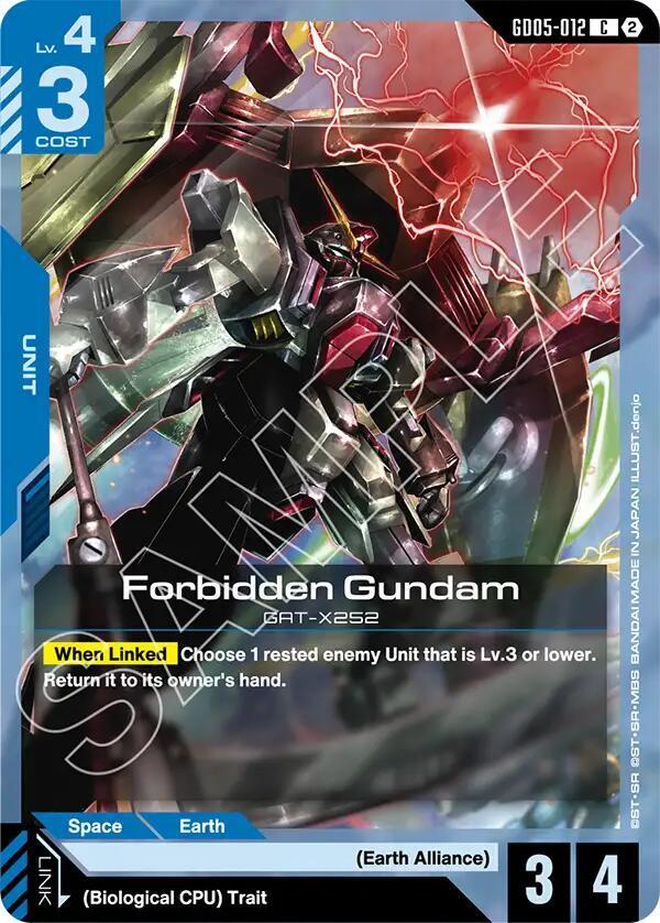 Forbidden Gundam GD05-012 Gundam card