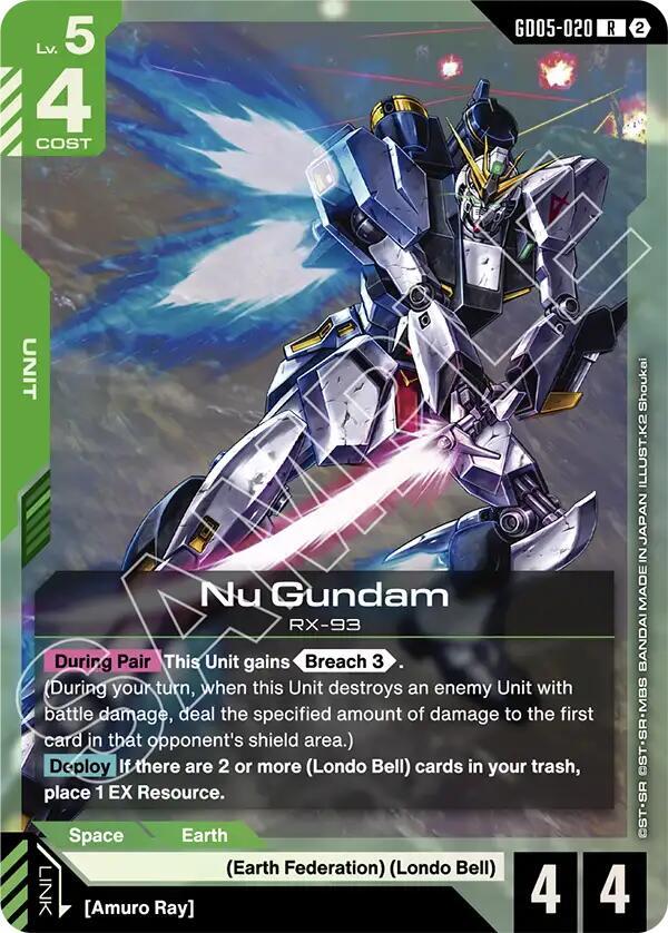 Nu Gundam GD05-020 Gundam card