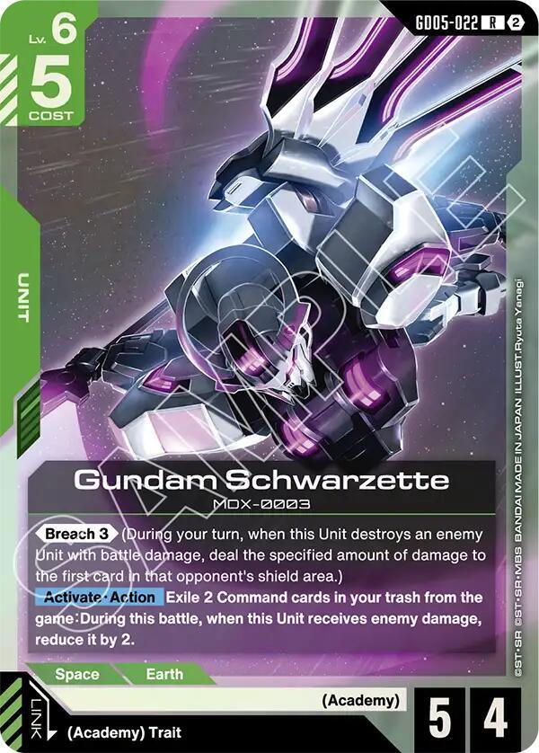 Gundam Schwarzette GD05-022 Gundam card