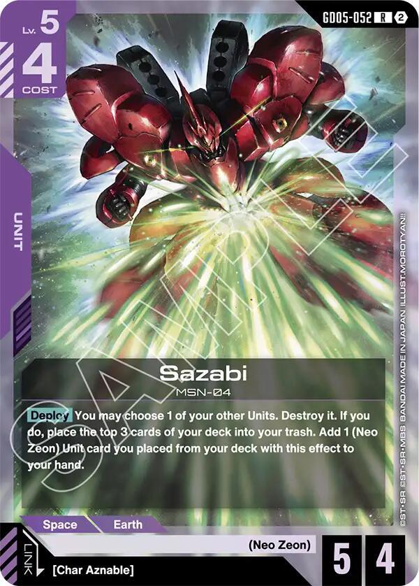 Sazabi GD05-052 Gundam card