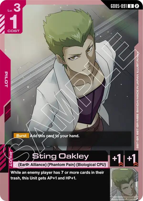 Sting Oakley GD05-091 Gundam card