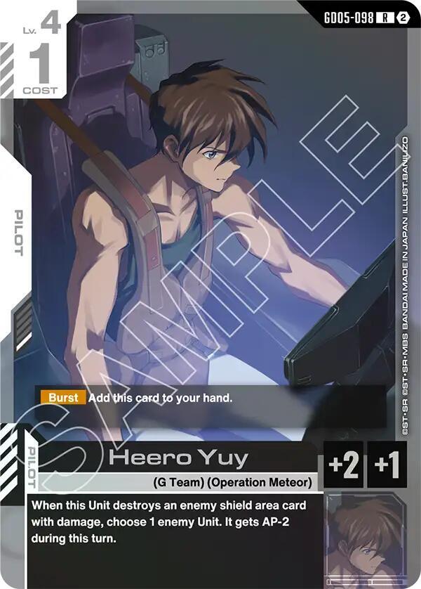 Heero Yuy GD05-098 Gundam card