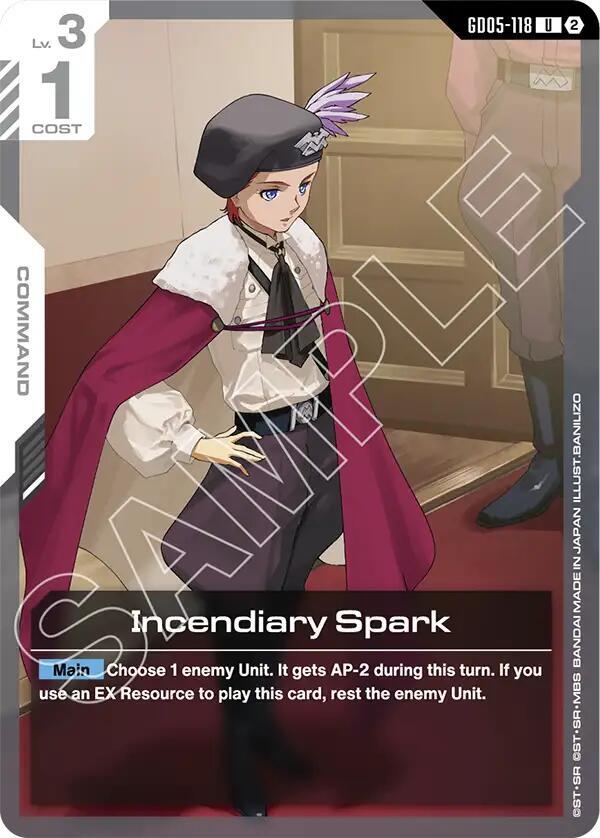 Incendiary Spark GD05-118 Gundam card