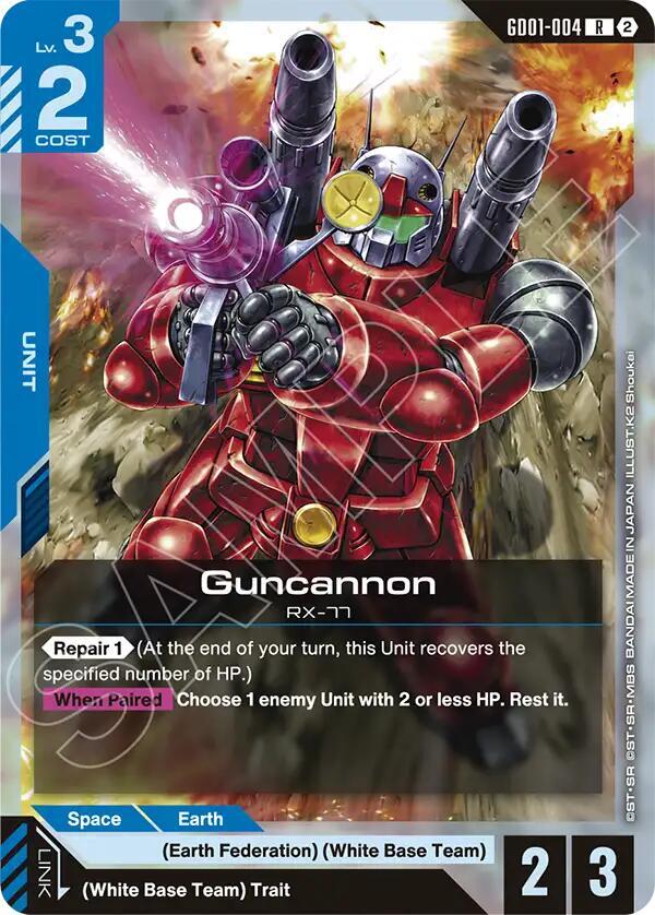 Guncannon GD01-004 R Gundam card