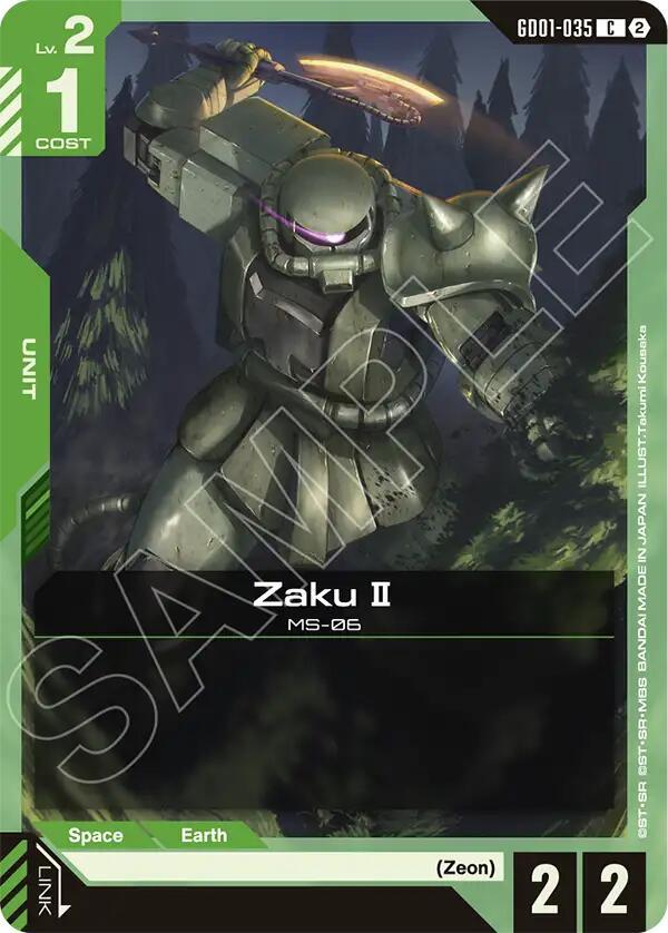 Zaku II GD01-035 C Gundam card