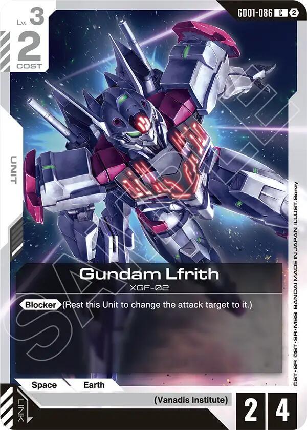 Gundam Lfrith GD01-086 C Gundam card