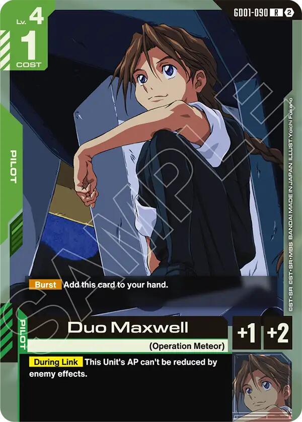 Duo Maxwell GD01-090 R Gundam card