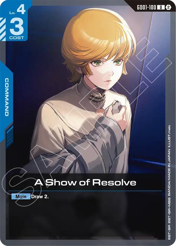A Show of Resolve GD01-100 U Gundam card