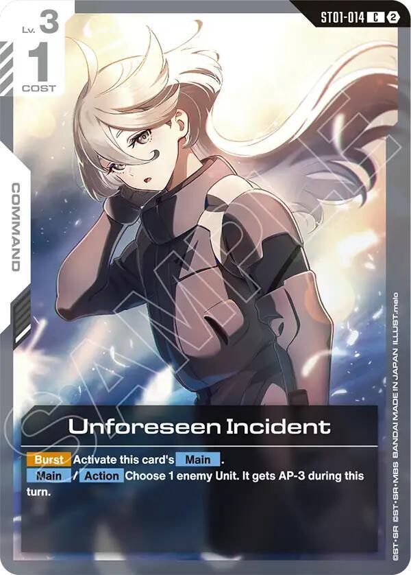 Unforeseen Incident ST01-014 C Gundam card