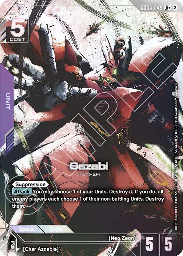 Sazabi GD05-049 LR+ Gundam card
