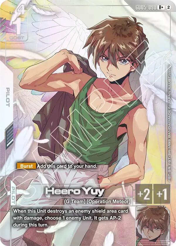 Heero Yuy GD05-098 R+ Gundam card