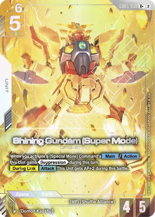 Shining Gundam (Super Mode) GD05-068 R+ Gundam card