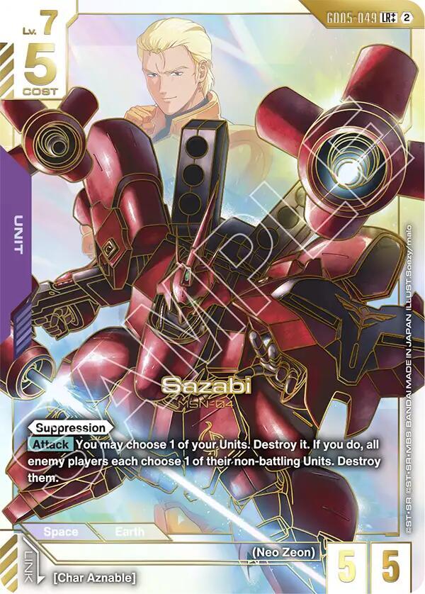 Sazabi GD05-049 LR++ Gundam card