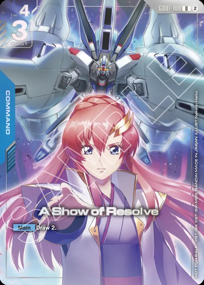 A Show of Resolve GD01-100 U Gundam card