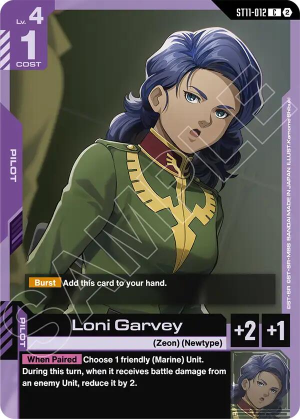 Loni Garvey ST11-012 Gundam card