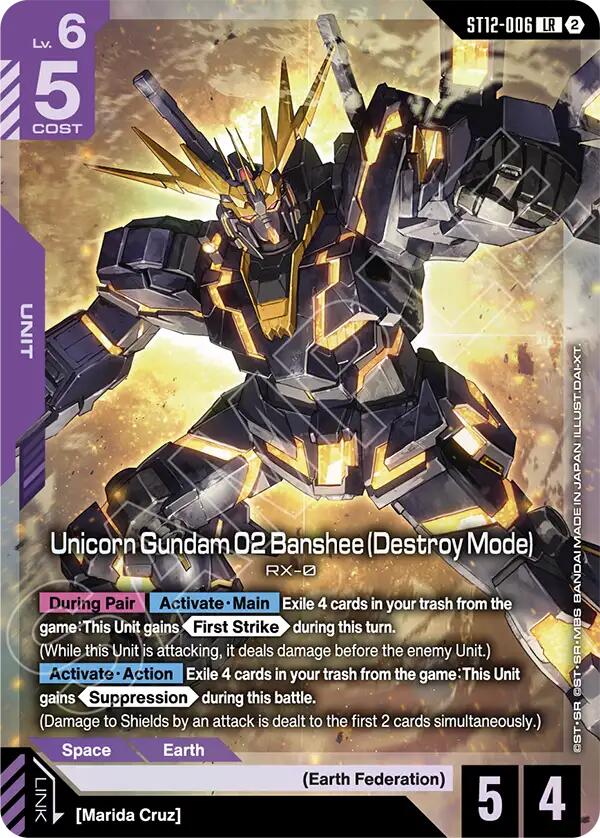 Starter Deck 12: Raging Onslaught Gundam Card Game set cover card