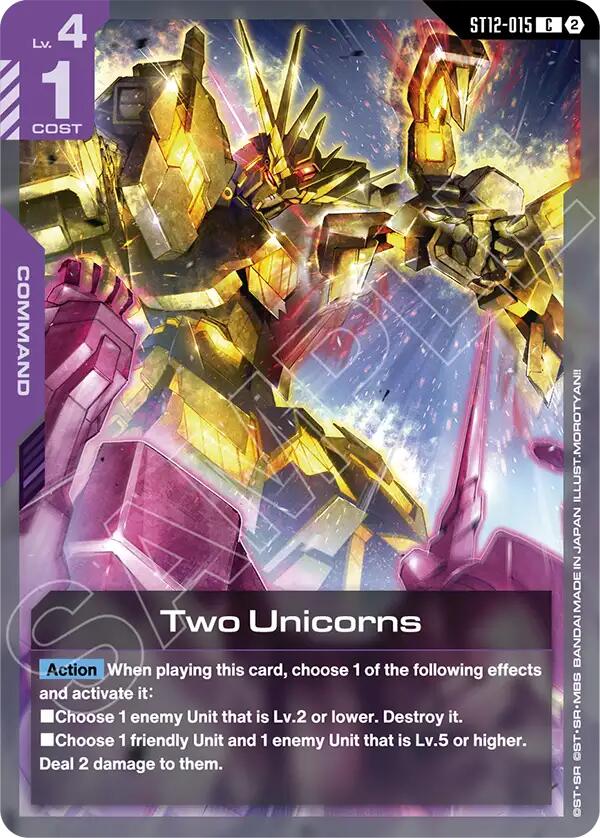 Two Unicorns ST12-015 Gundam card