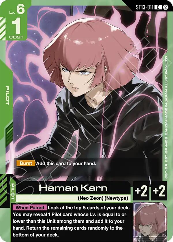 Haman Karn ST13-011 Gundam card