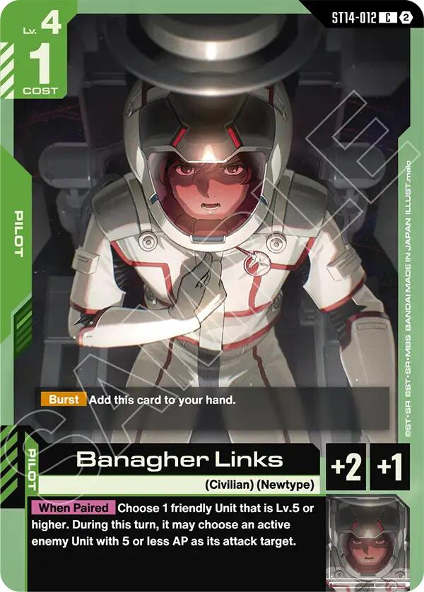 Banagher Links ST14-012 Gundam card