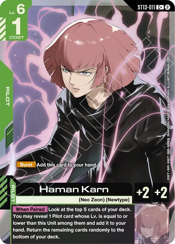 Haman Karn C+ ST13-011 Gundam card