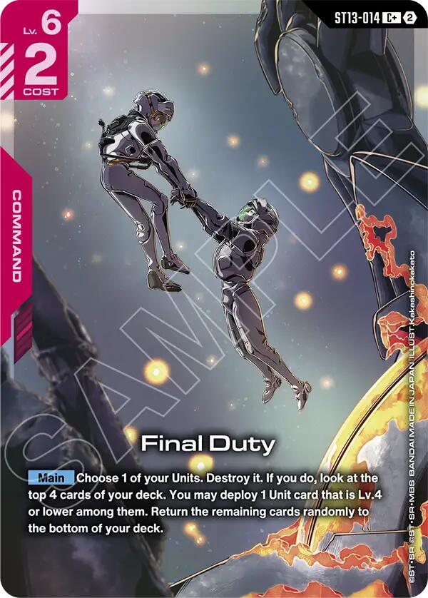 Final Duty C+ ST13-014 Gundam card