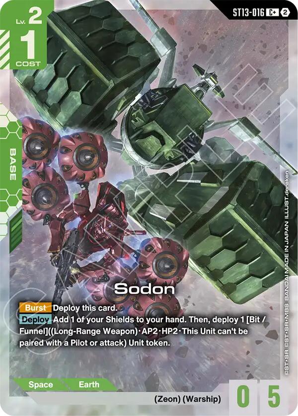Sodon C+ ST13-016 Gundam card