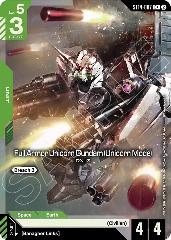 Full Armor Unicorn Gundam (Unicorn Mode) C+ ST14-007 Gundam card