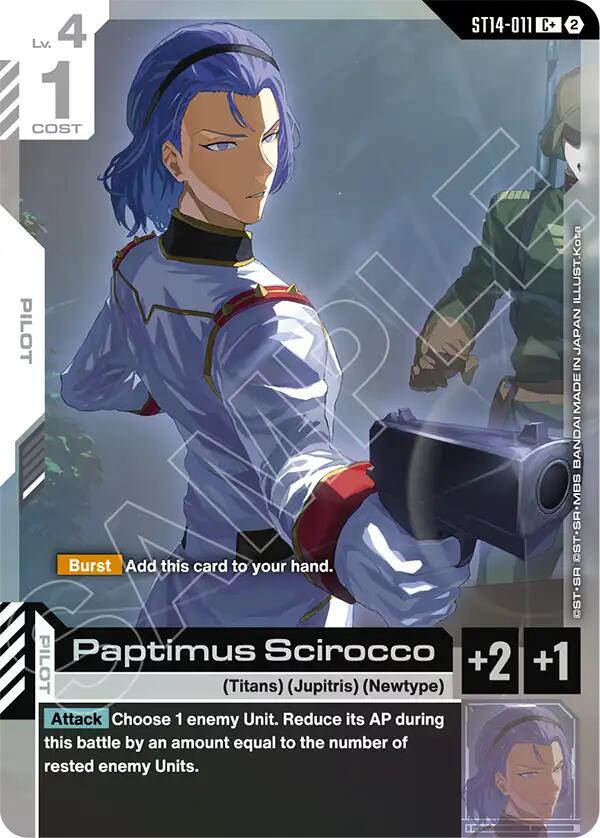 Paptimus Scirocco C+ ST14-011 Gundam card