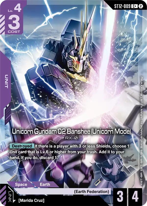 Unicorn Gundam 02 Banshee (Unicorn Mode) C+ ST12-009 Gundam card