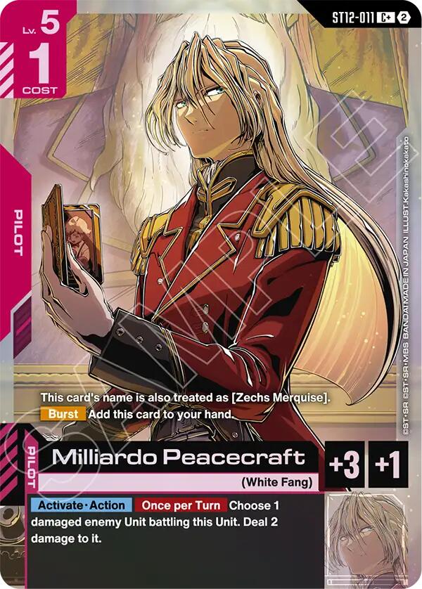 Milliardo Peacecraft C+ ST12-011 Gundam card