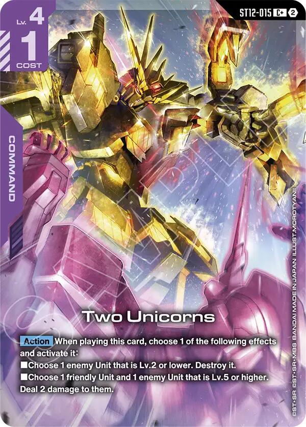 Two Unicorns ST12-015 C+ Gundam card
