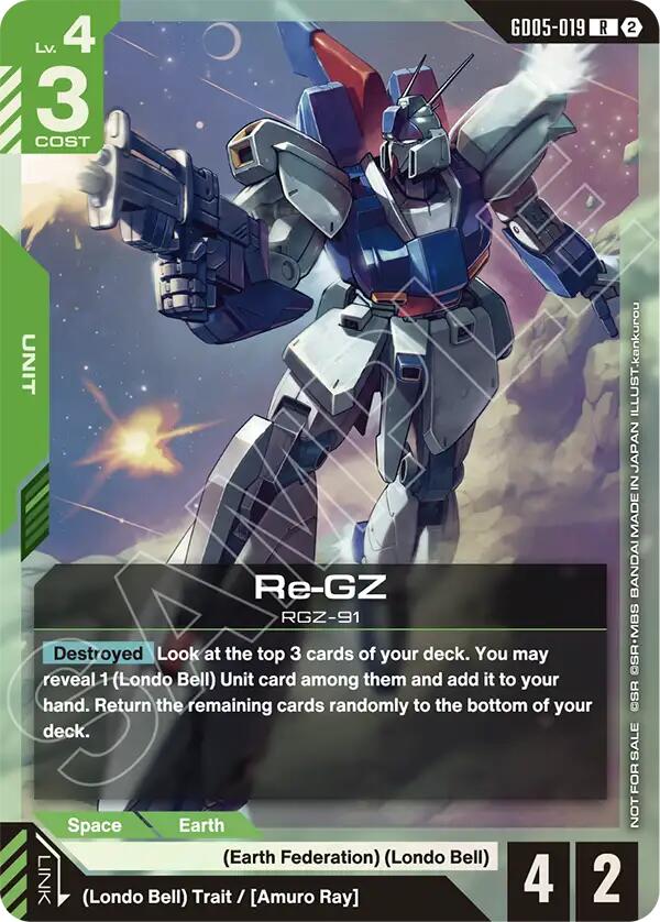 Re-GZ GD05-019 R Gundam card