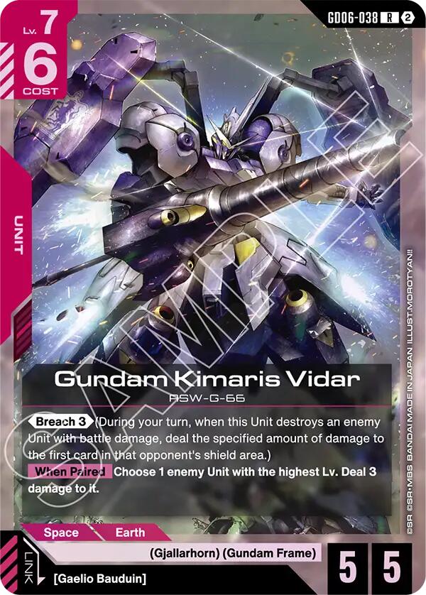 Gundam Kimaris Vidar GD06-038 Gundam card