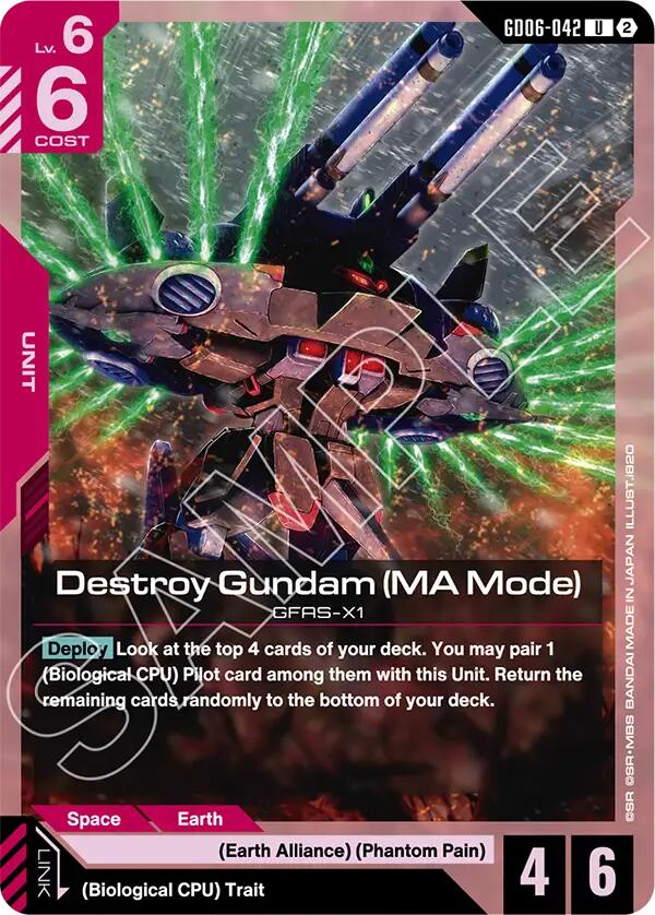 Destroy Gundam (MA Mode) GD06-042 Gundam card