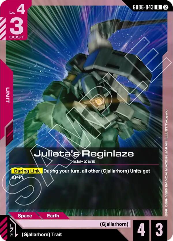 Julieta's Reginlaze GD06-043 Gundam card