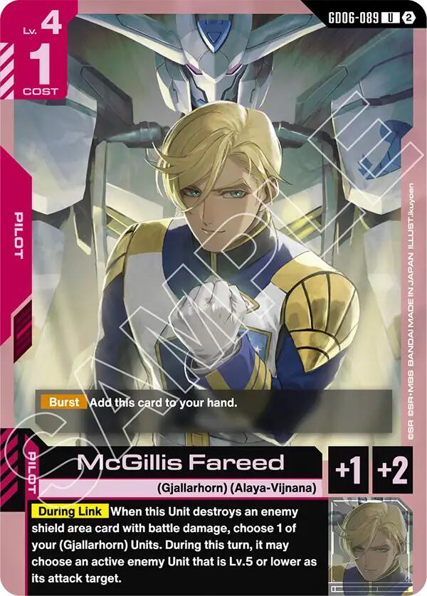 McGillis Fareed GD06-089 Gundam card