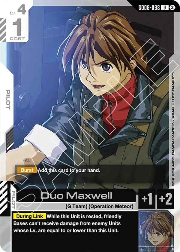 Duo Maxwell GD06-098 Gundam card