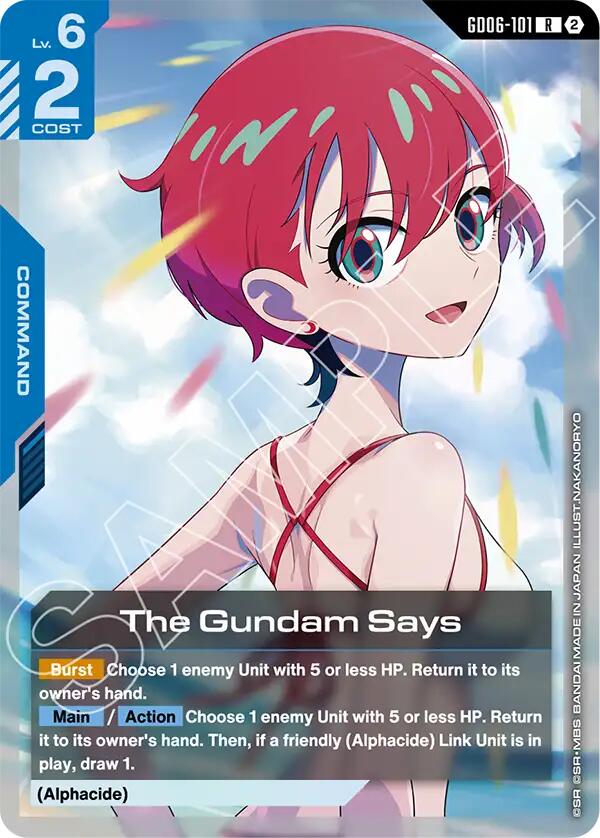 The Gundam Says GD06-101 Gundam card