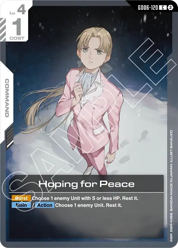 Hoping for Peace GD06-120 Gundam card
